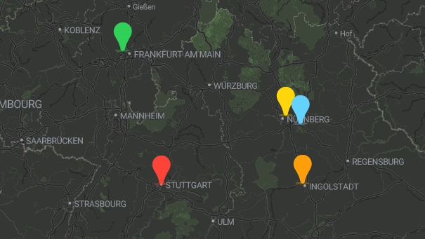 Map of company locations