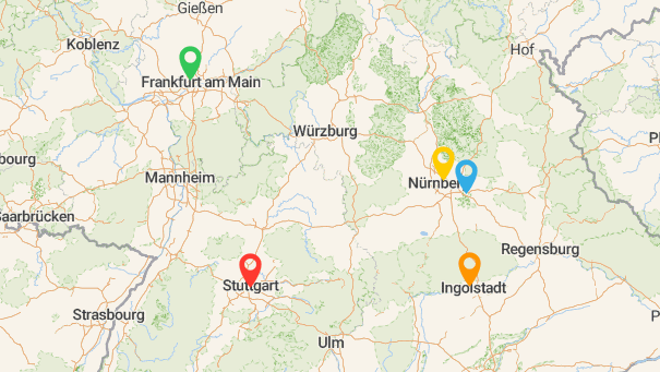 Map of company locations