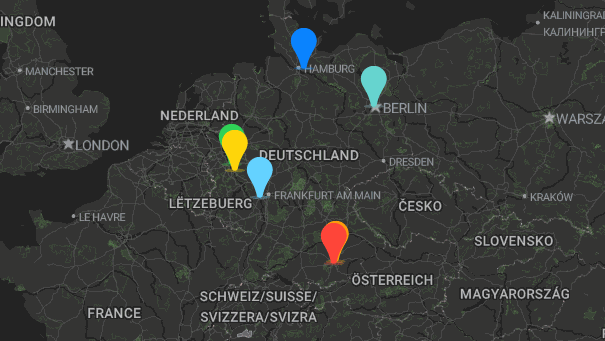 Map of company locations