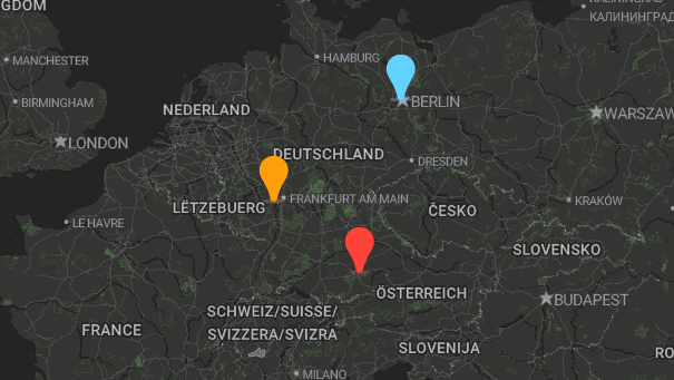 Map of company locations