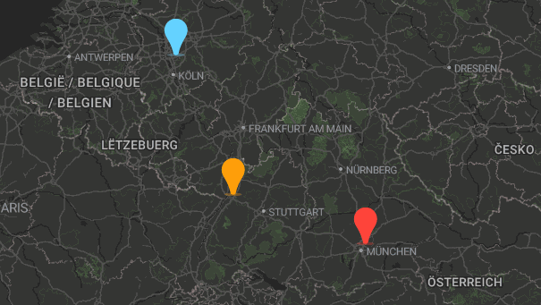 Map of company locations