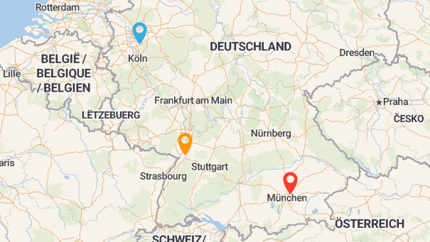 Map of company locations
