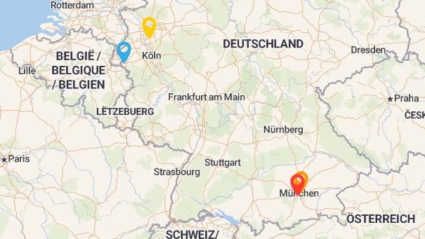 Map of company locations