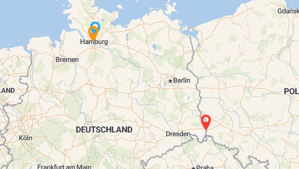 Map of company locations