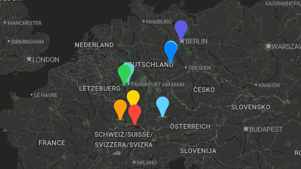 Map of company locations