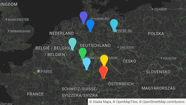 Map of company locations