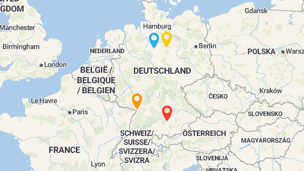 Map of company locations