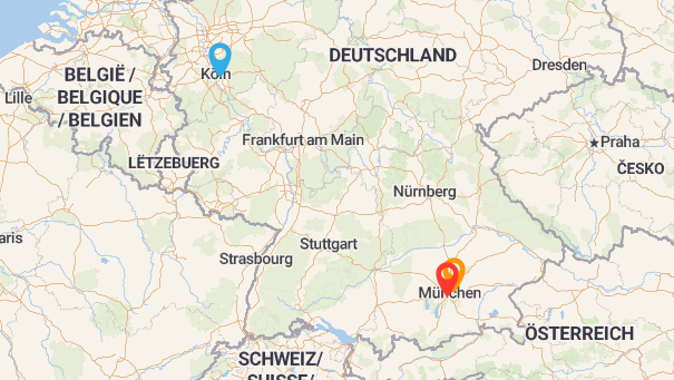 Map of company locations
