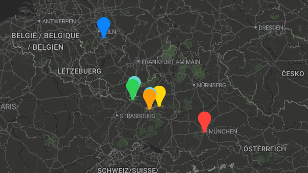 Map of company locations