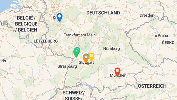 Map of company locations