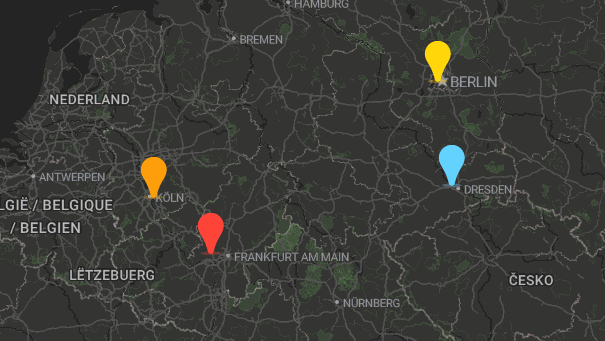Map of company locations