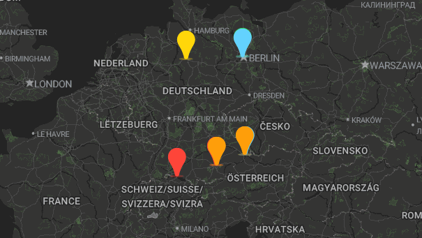 Map of company locations