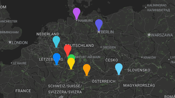 Map of company locations