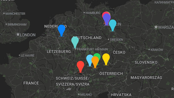 Map of company locations