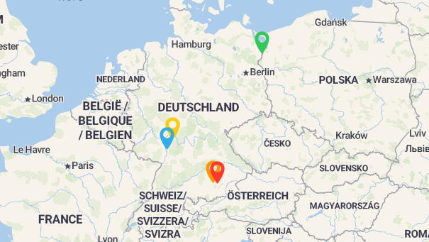 Map of company locations