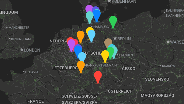 Map of company locations