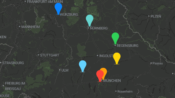 Map of company locations