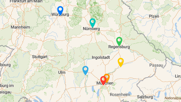 Map of company locations