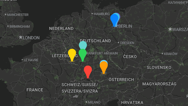 Map of company locations