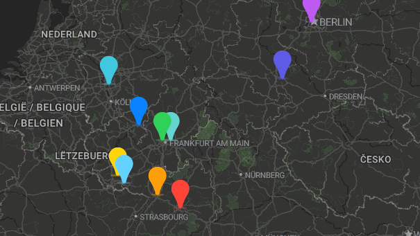 Map of company locations