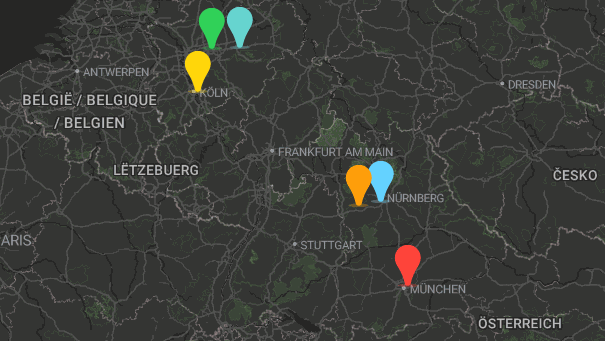 Map of company locations