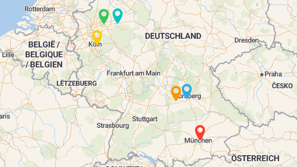 Map of company locations