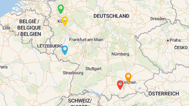 Map of company locations