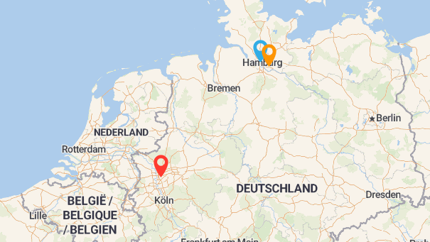Map of company locations