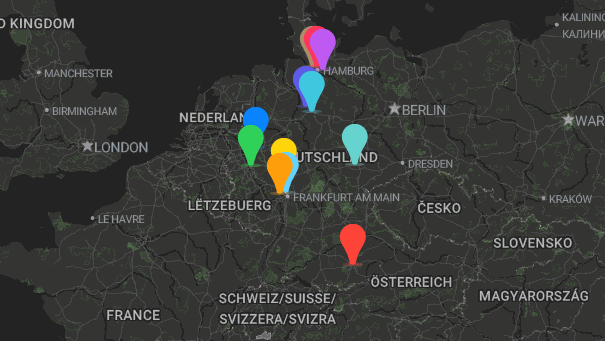 Map of company locations