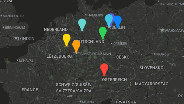 Map of company locations