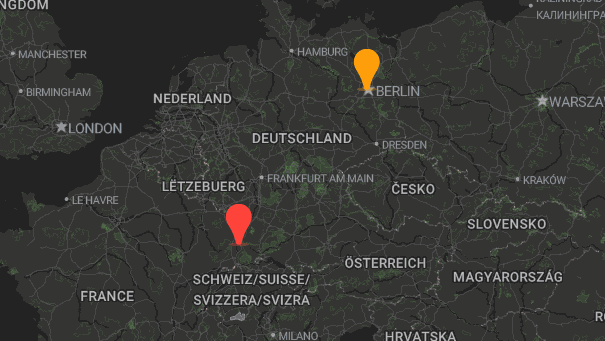 Map of company locations