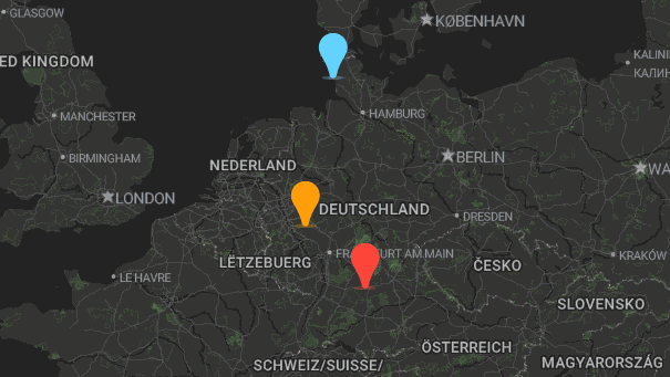 Map of company locations