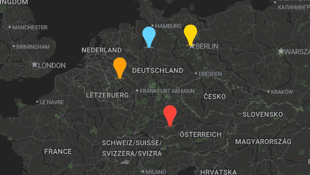 Map of company locations