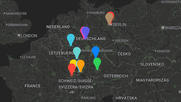 Map of company locations