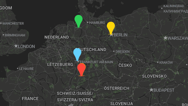 Map of company locations