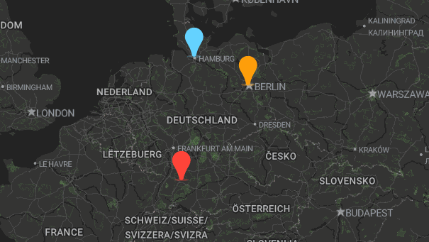 Map of company locations