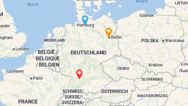 Map of company locations
