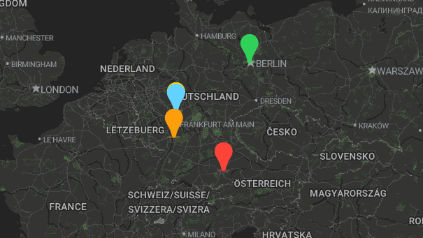 Map of company locations