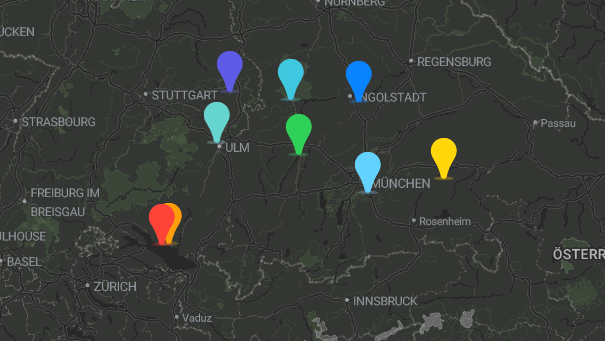 Map of company locations