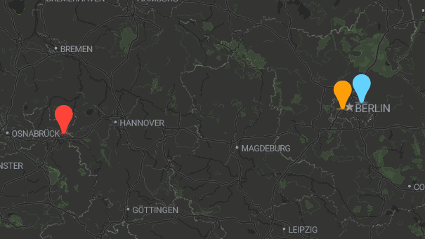 Map of company locations
