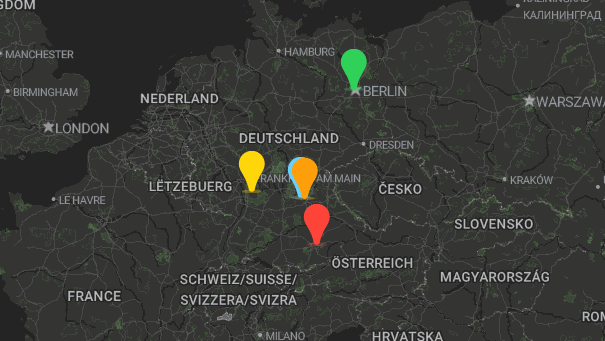 Map of company locations