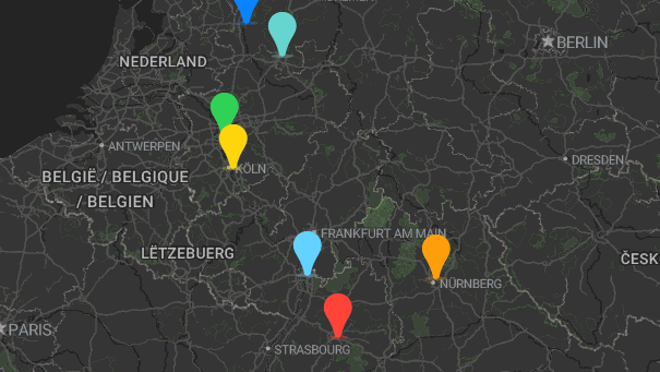 Map of company locations