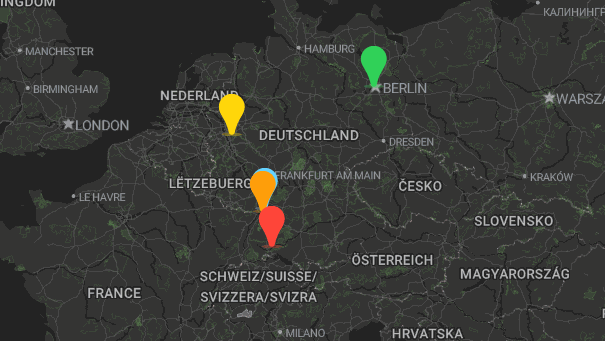 Map of company locations