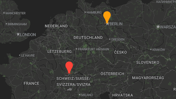 Map of company locations