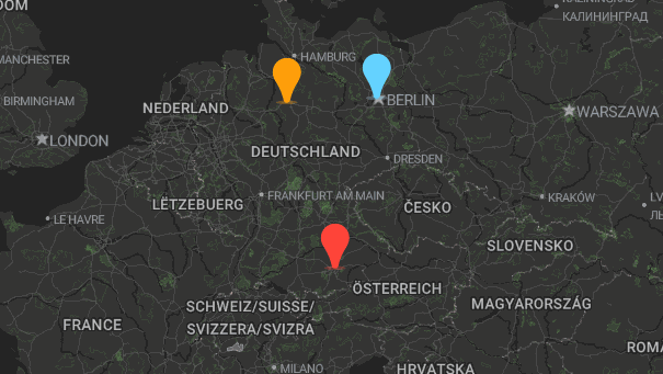 Map of company locations