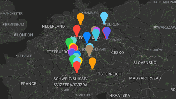 Map of company locations