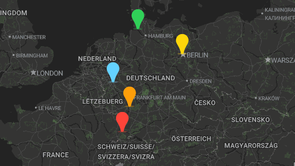 Map of company locations