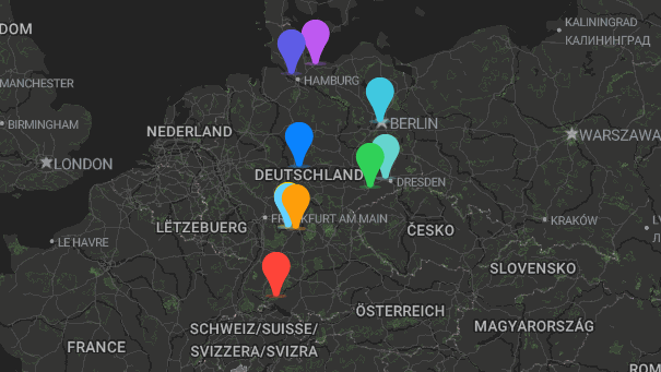 Map of company locations