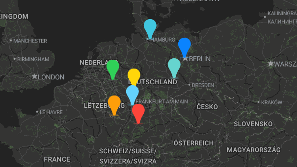 Map of company locations
