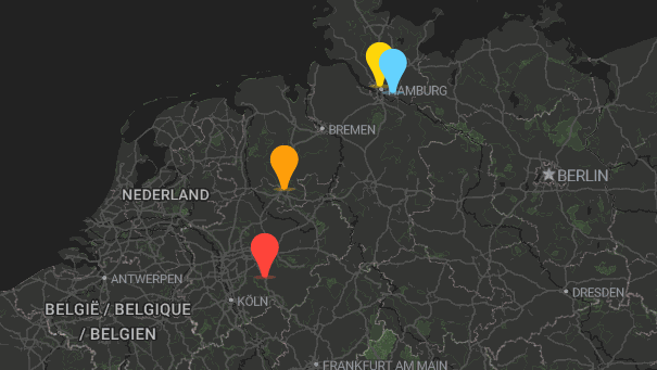 Map of company locations